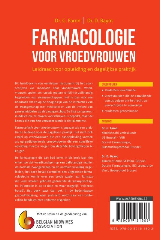 Achterkant van Farmacologie voor vroedvrouwen