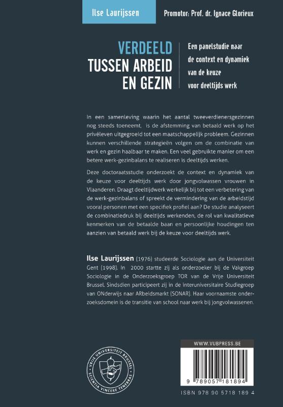 Achterkant van Verdeeld tussen arbeid en gezin