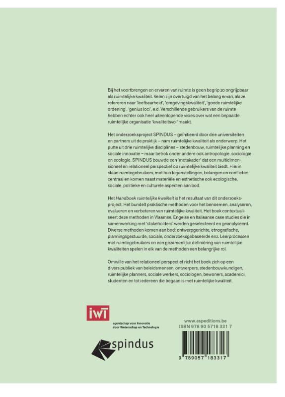 Achterkant van Handboek ruimtelijke kwaliteit