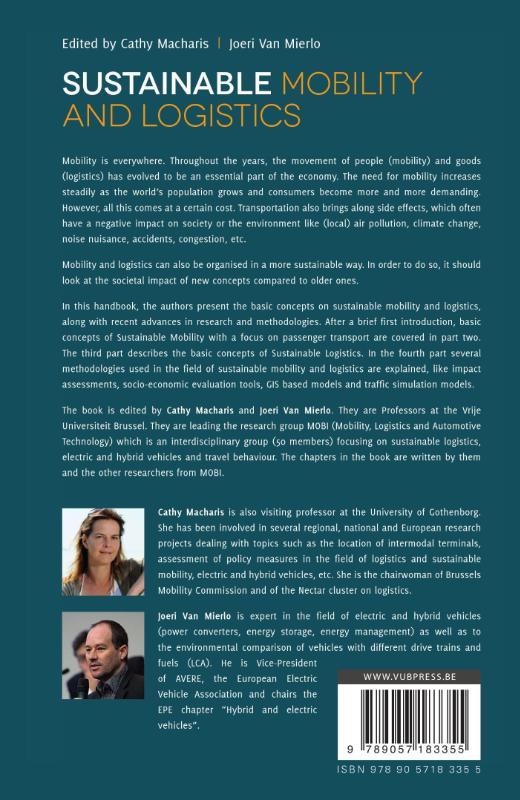 Achterkant van Sustainable mobility and logistics