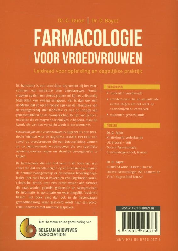 Achterkant van Farmacologie voor vroedvrouwen