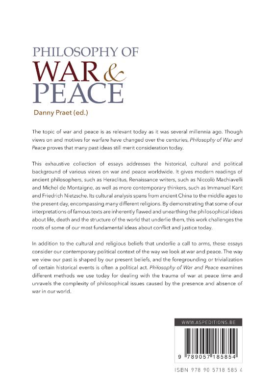 Achterkant van Philosophy of war and peace
