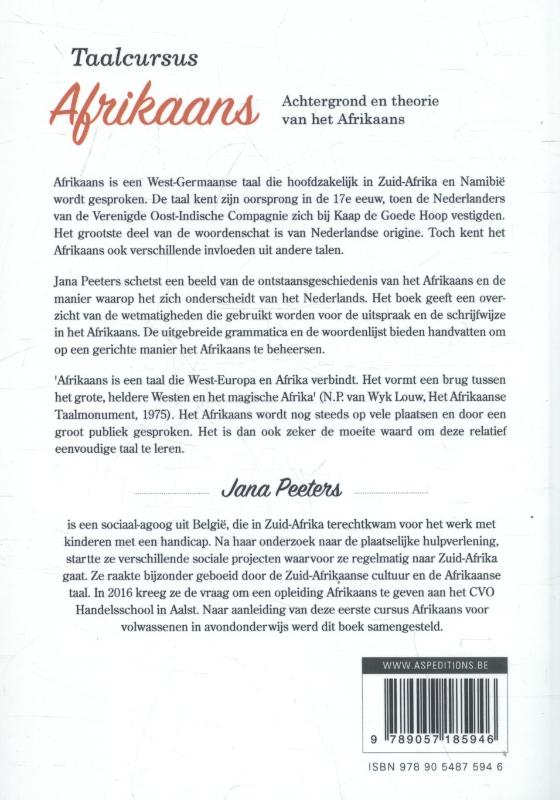 Achterkant van Taalcursus Afrikaans