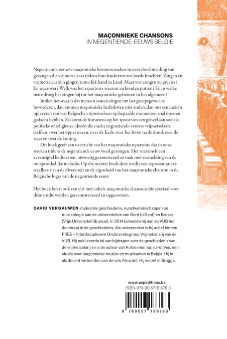Achterkant van Maçonnieke chansons