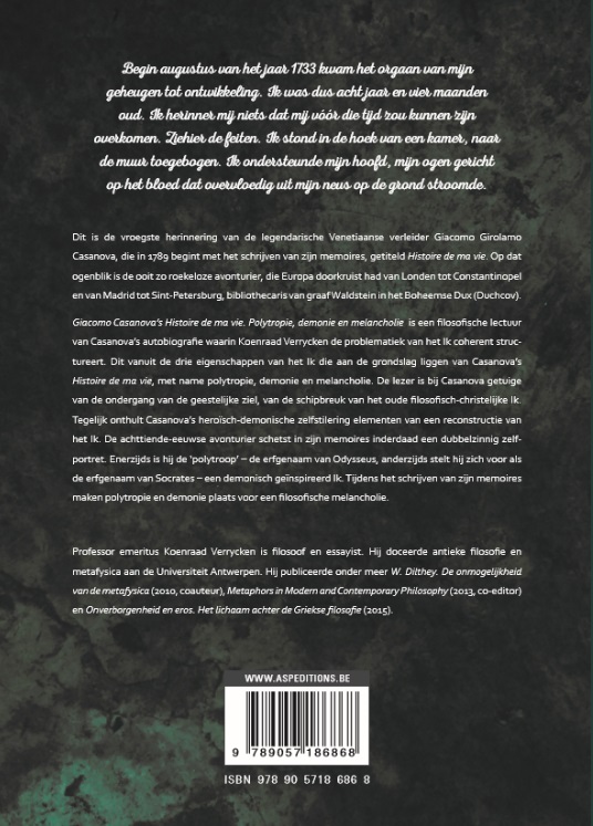 Achterkant van Giacomo Casanova's Histoire de ma Vie
