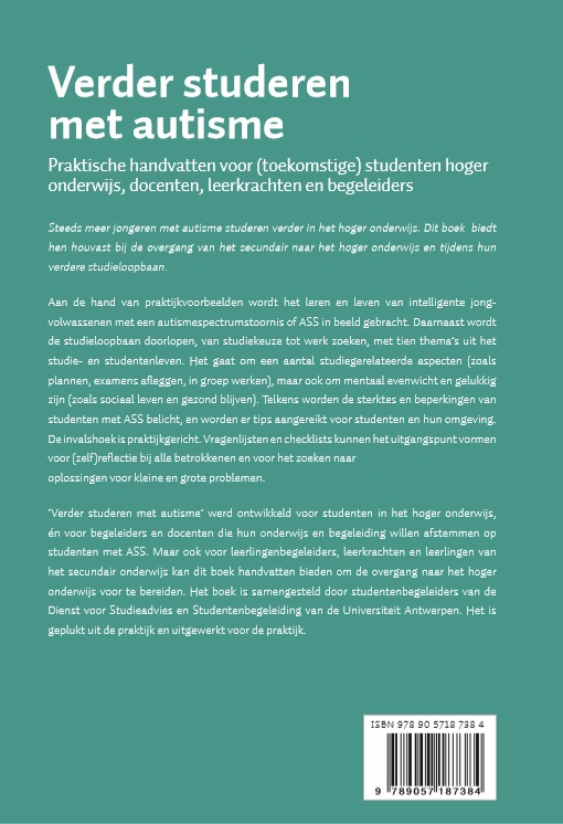 Achterkant van Verder studeren met autisme