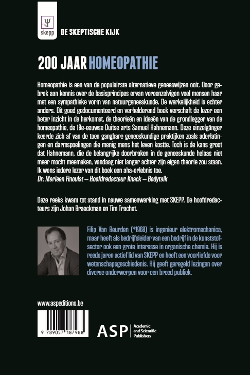 Achterkant van 200 jaar homeopathie