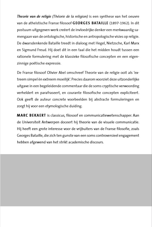 Achterkant van Theorie van de religie