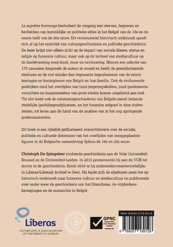 Achterkant van Le suprême hommage