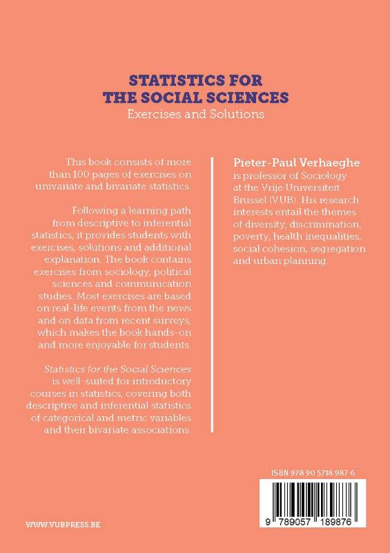 Achterkant van Statistics for the Social Sciences: Exercises and Solutions