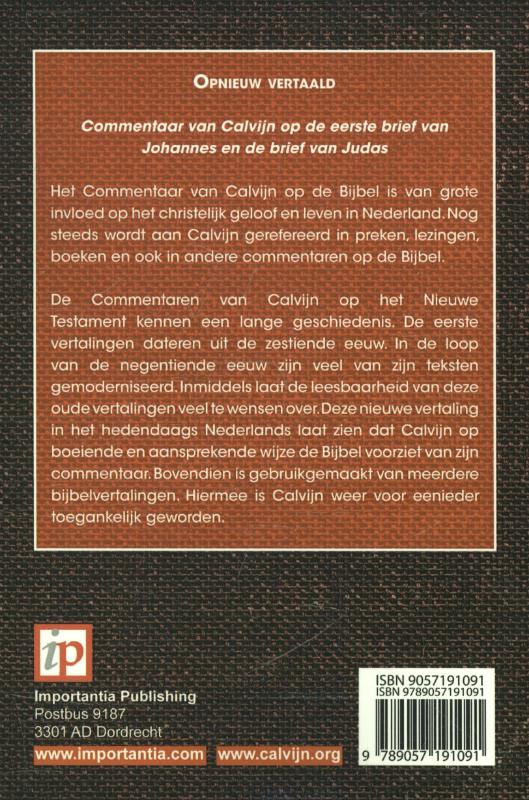 Achterkant van De eerste brief van Johannes