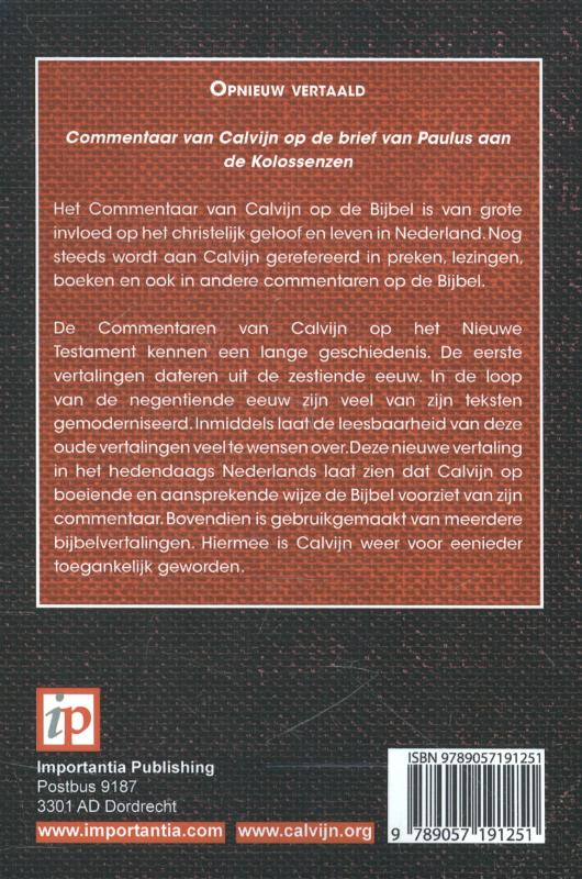 Achterkant van De brief van Paulus aan de kolossenzen