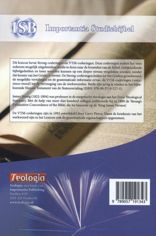 Achterkant van Grieks-Nederlands Lexicon op basis van Strong-coderingen