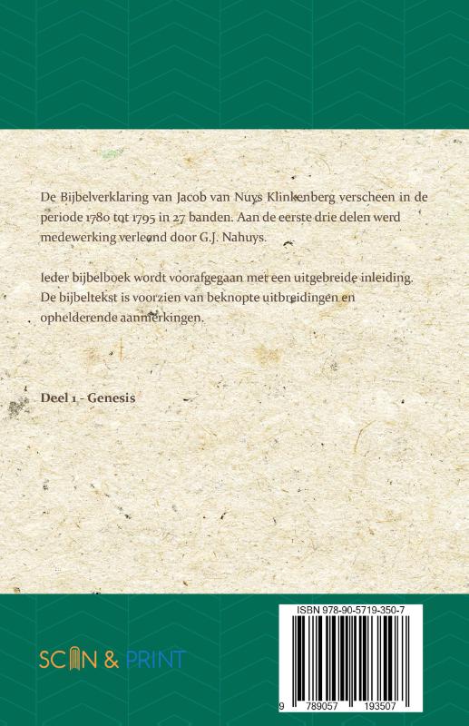 Achterkant van Genesis