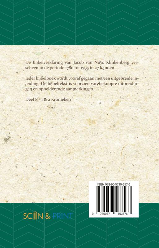 Achterkant van 1 & 2 Kronieken