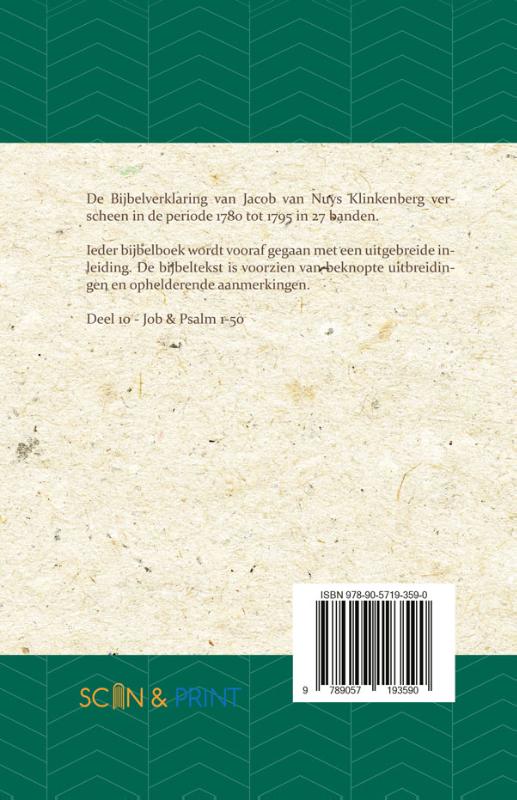 Achterkant van Job & Psalmen 1-50