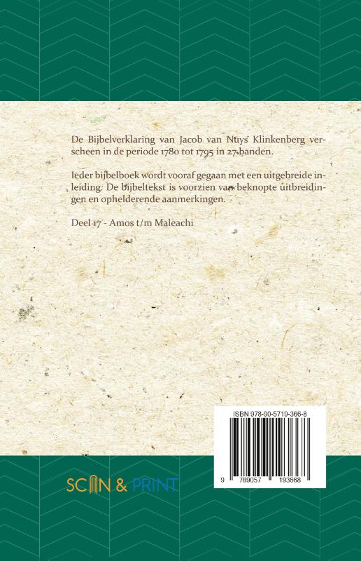 Achterkant van Amos t/m Maleachi