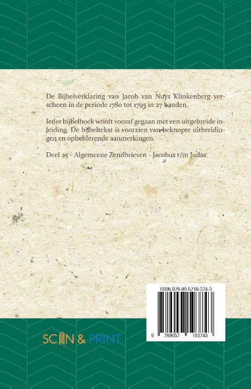 Achterkant van Algemeene Zendbrieven Jacobus t/m Judas