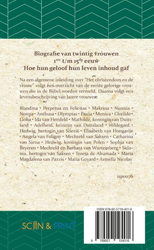 Achterkant van Geloofsgetuigen 1ste tot 15de eeuw