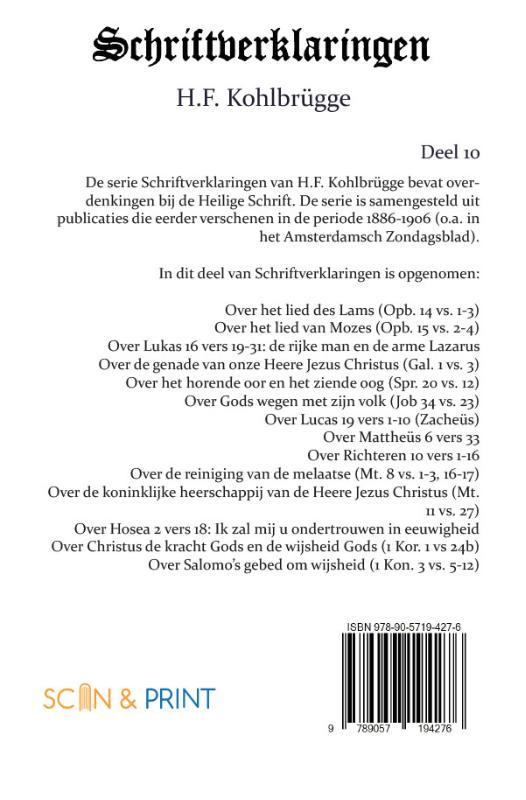 Achterkant van Schriftverklaringen 10