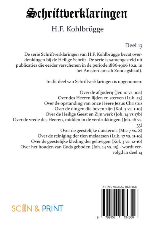 Achterkant van Schriftverklaringen 13