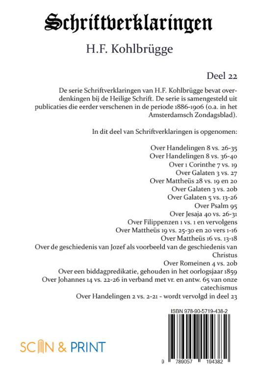 Achterkant van Schriftverklaringen 22