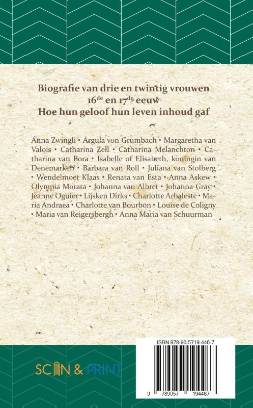 Achterkant van Geloofsgetuigen 16de en 17de eeuw