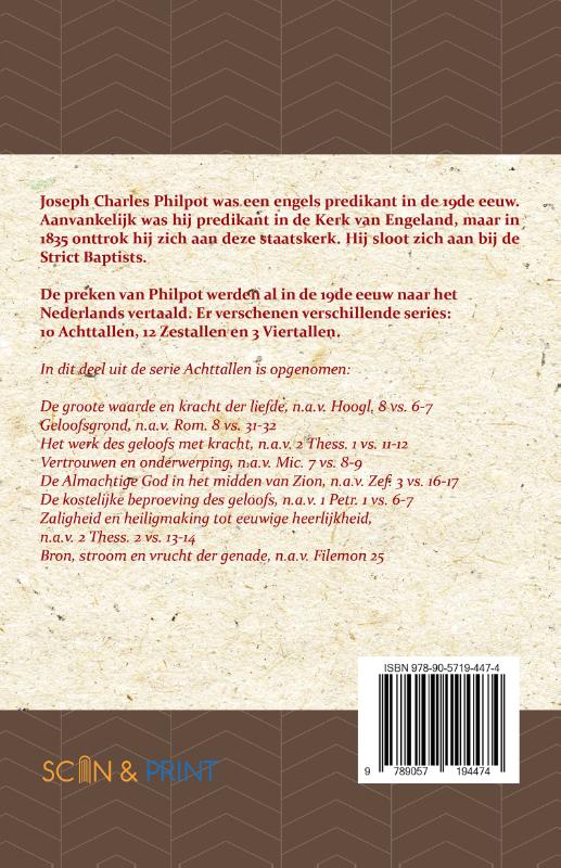 Achterkant van Negende Achttal Leerredenen