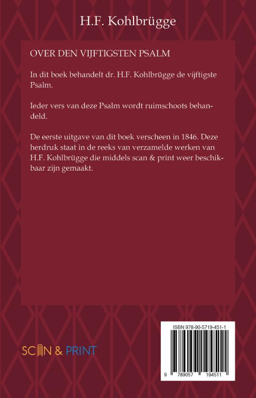 Achterkant van Over de 50ste Psalm