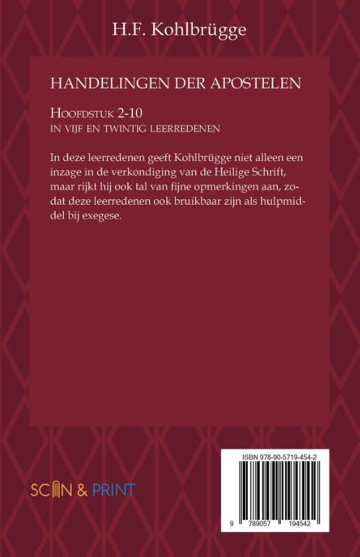 Achterkant van Handelingen der Apostelen