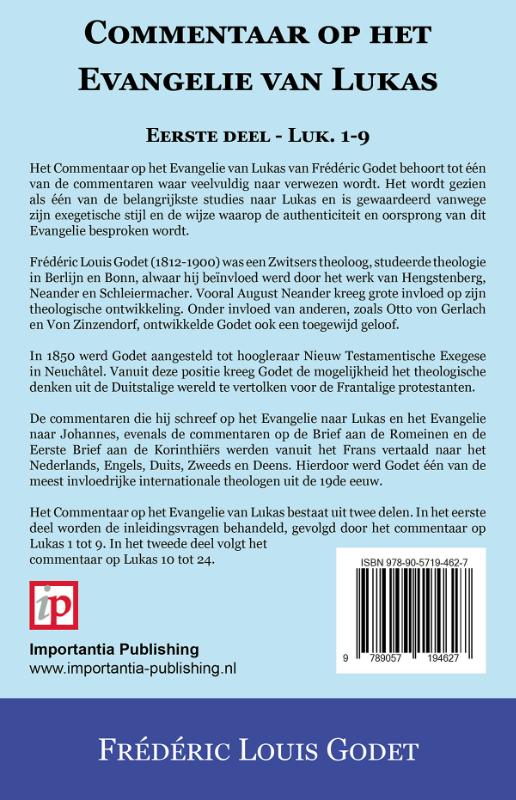 Achterkant van Commentaar op het Evangelie van Lukas 1