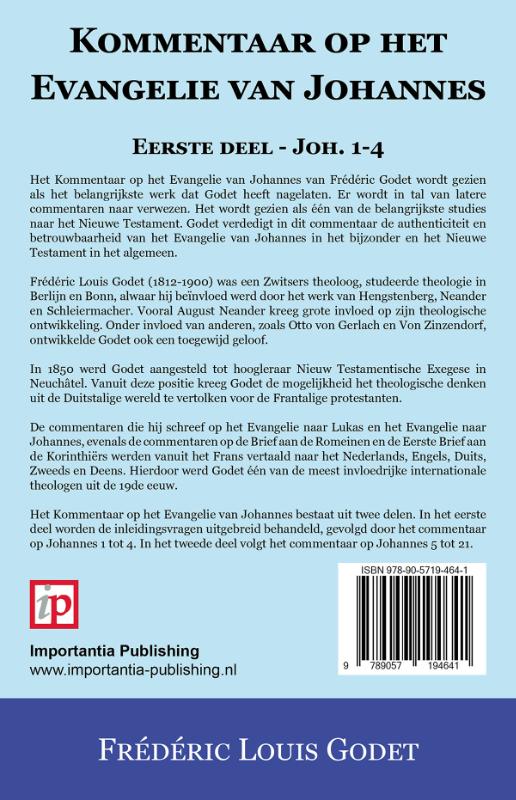 Achterkant van Eerste deel - Joh. 1-4