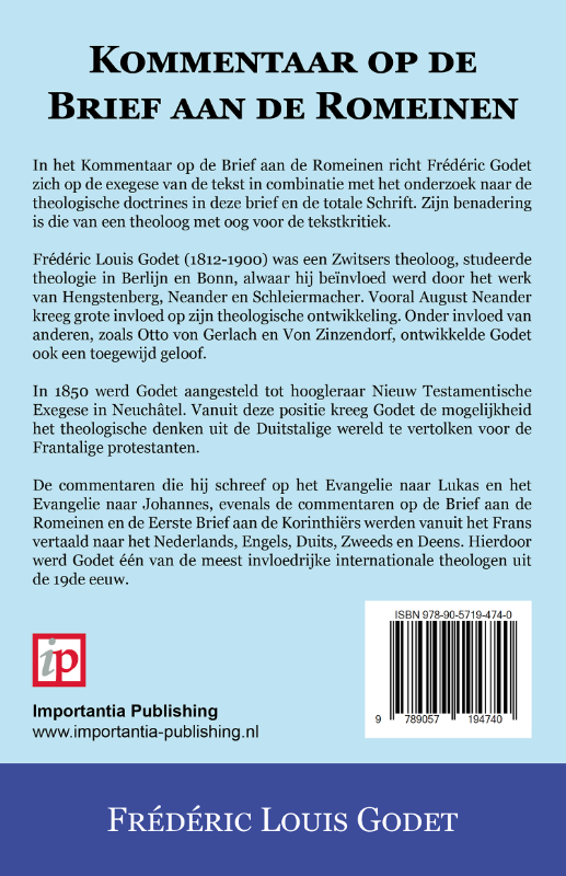 Achterkant van Kommentaar op de Brief aan de Romeinen