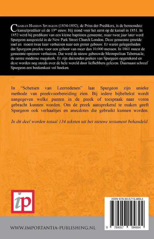 Achterkant van Schetsen van Leerredenen 2