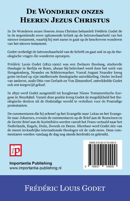 Achterkant van De Wonderen onzes Heeren Jezus Christus