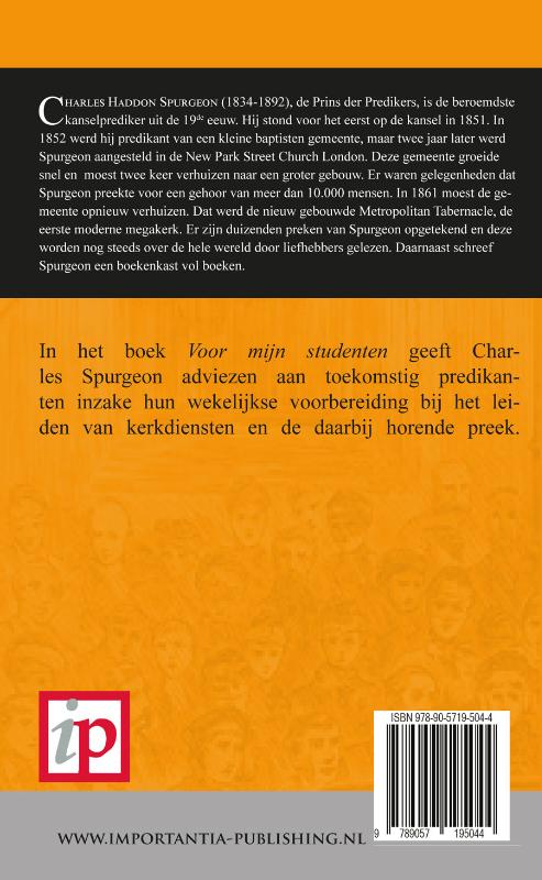 Achterkant van Voor mijne studenten