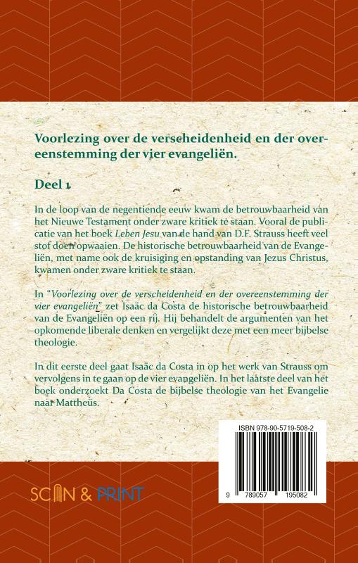 Achterkant van Voorlezing over de verscheidenheid en der overeenstemming der vier evangeliën 1