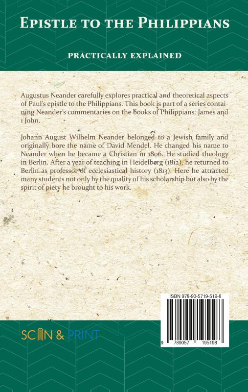 Achterkant van The Epistle to the Philippians
