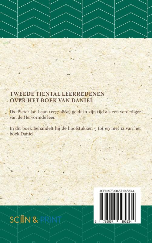 Achterkant van Leerredenen over het Boek van Daniel