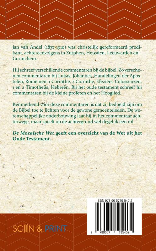 Achterkant van De Mozaïsche Wet