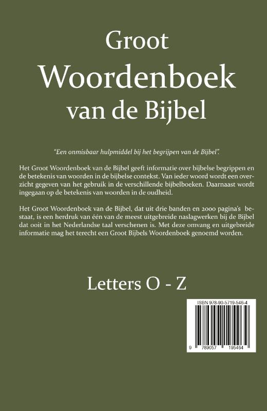 Achterkant van Groot Woordenboek van de Bijbel O-Z