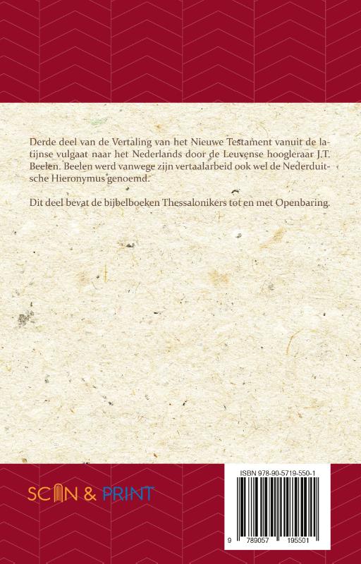 Achterkant van Het Nieuwe Testament