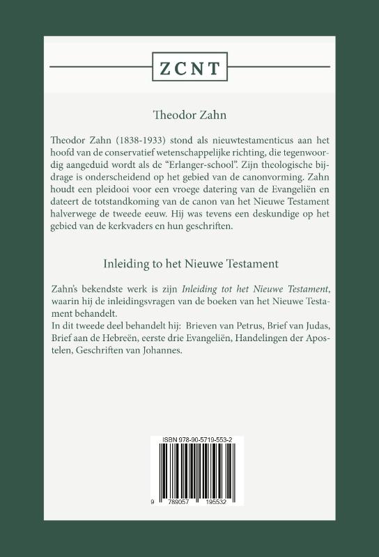 Achterkant van Inleiding tot het nieuwe testament