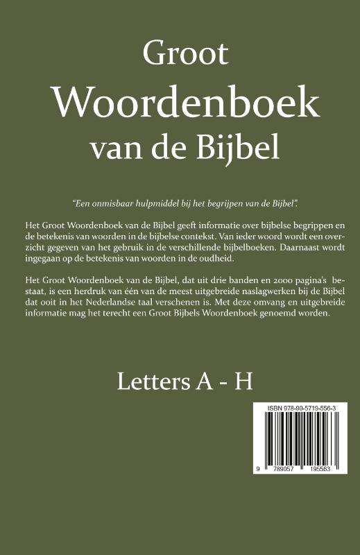Achterkant van Groot Woordenboek van de Bijbel A-H