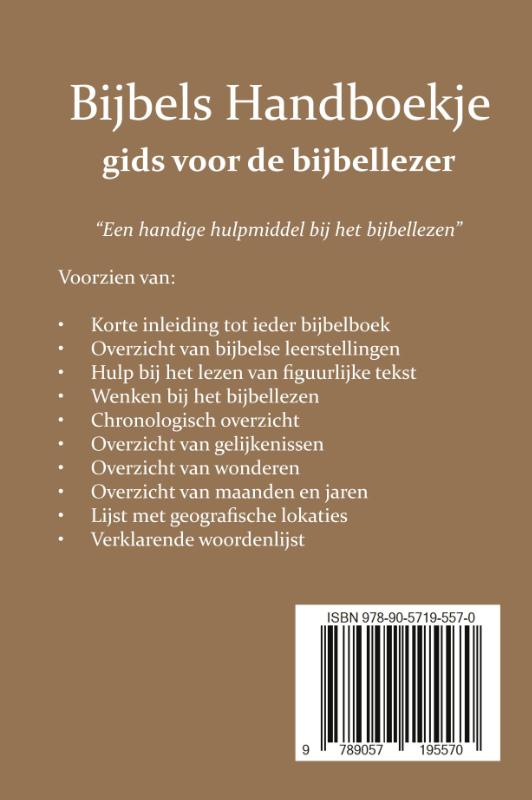 Achterkant van Bijbels handboekje