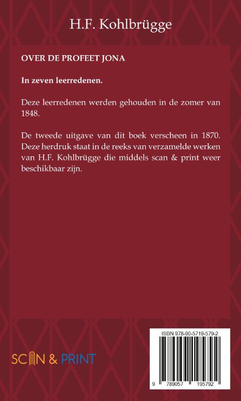Achterkant van Over de Profeet Jona