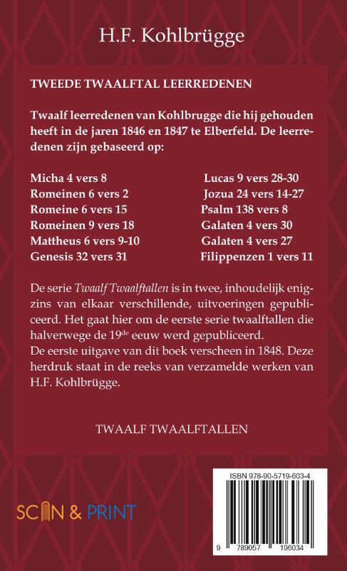 Achterkant van Twaalftal Leerredenen I - 2