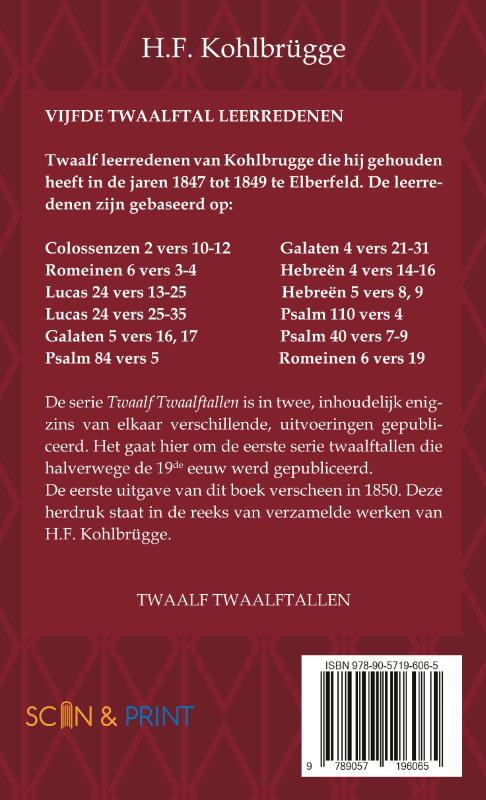 Achterkant van Twaalftal Leerredenen I - 5