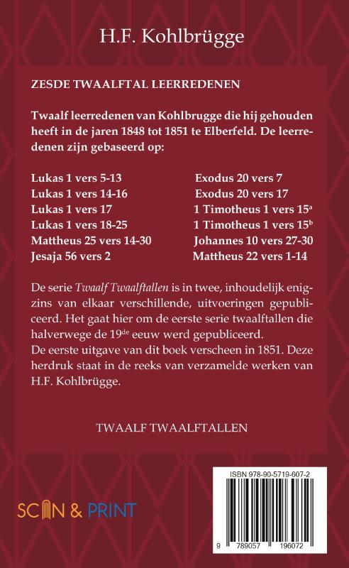 Achterkant van Twaalftal Leerredenen I - 6