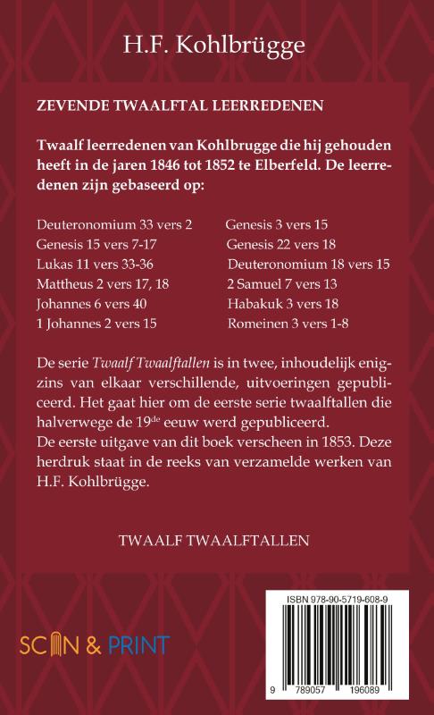 Achterkant van Twaalftal Leerredenen I - 7